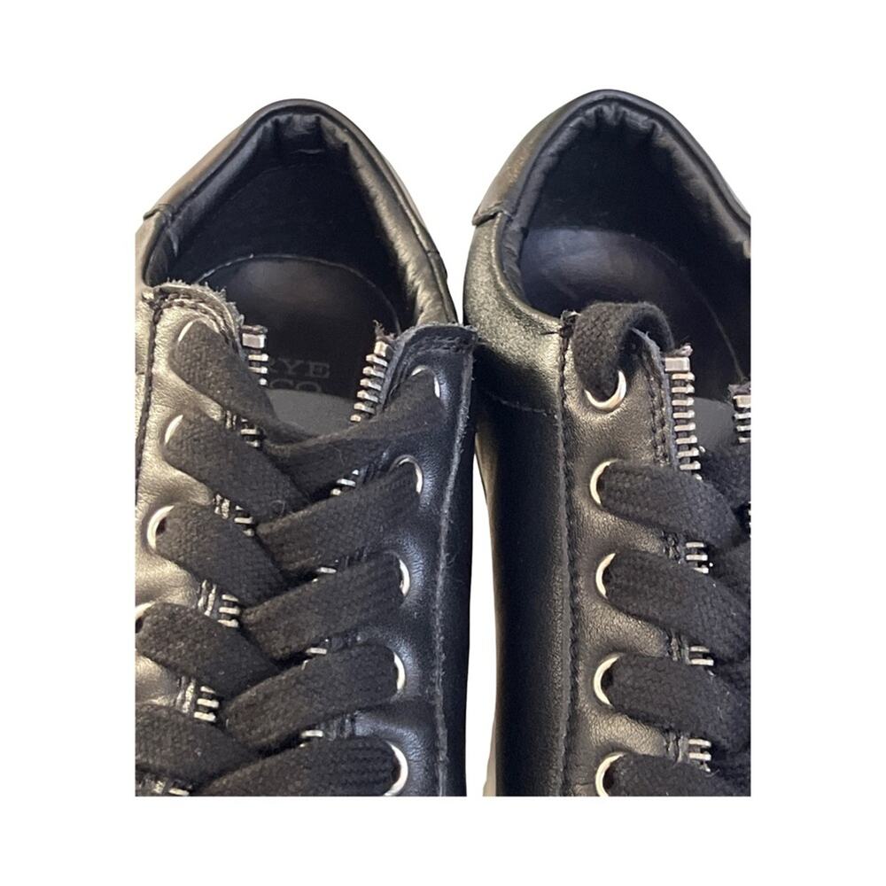 Frye And Co Sindy Moto Low Black Leather Zipper Detail Sneaker Women’s Size 8.5M - Picture 9 of 12